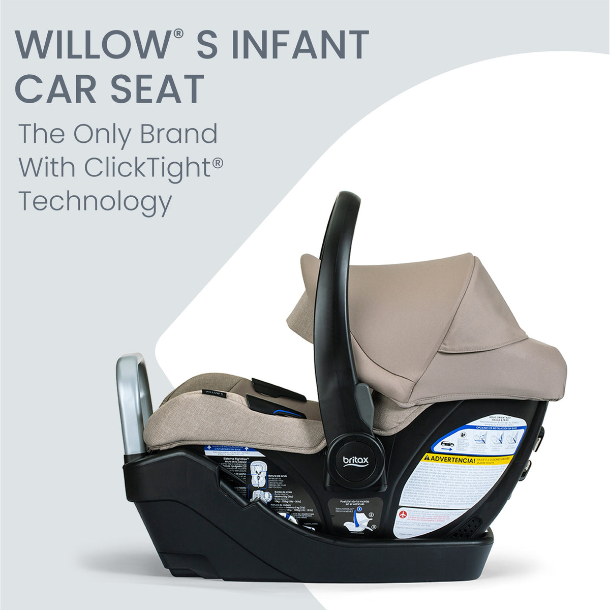 Britax Willow S Infant Car Seat with Alpine Anti-Rebound Base - Teak