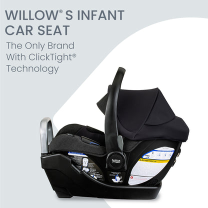 Britax Willow S Infant Car Seat with Alpine Anti-Rebound Base - Raven Black