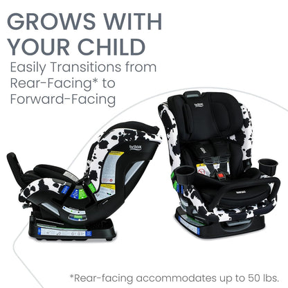 Britax Poplar S ClickTight Convertible Car Seat, Slim 17-Inch Design - Cowmooflage