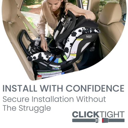 Britax Poplar S ClickTight Convertible Car Seat, Slim 17-Inch Design - Cowmooflage