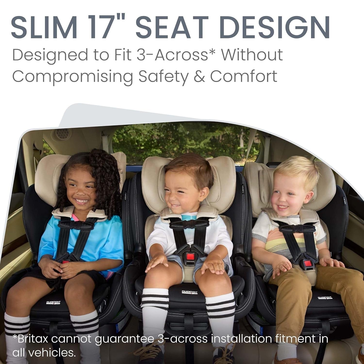 Britax Poplar S ClickTight Convertible Car Seat, Slim 17-Inch Design - Sand Onyx - E1D233V