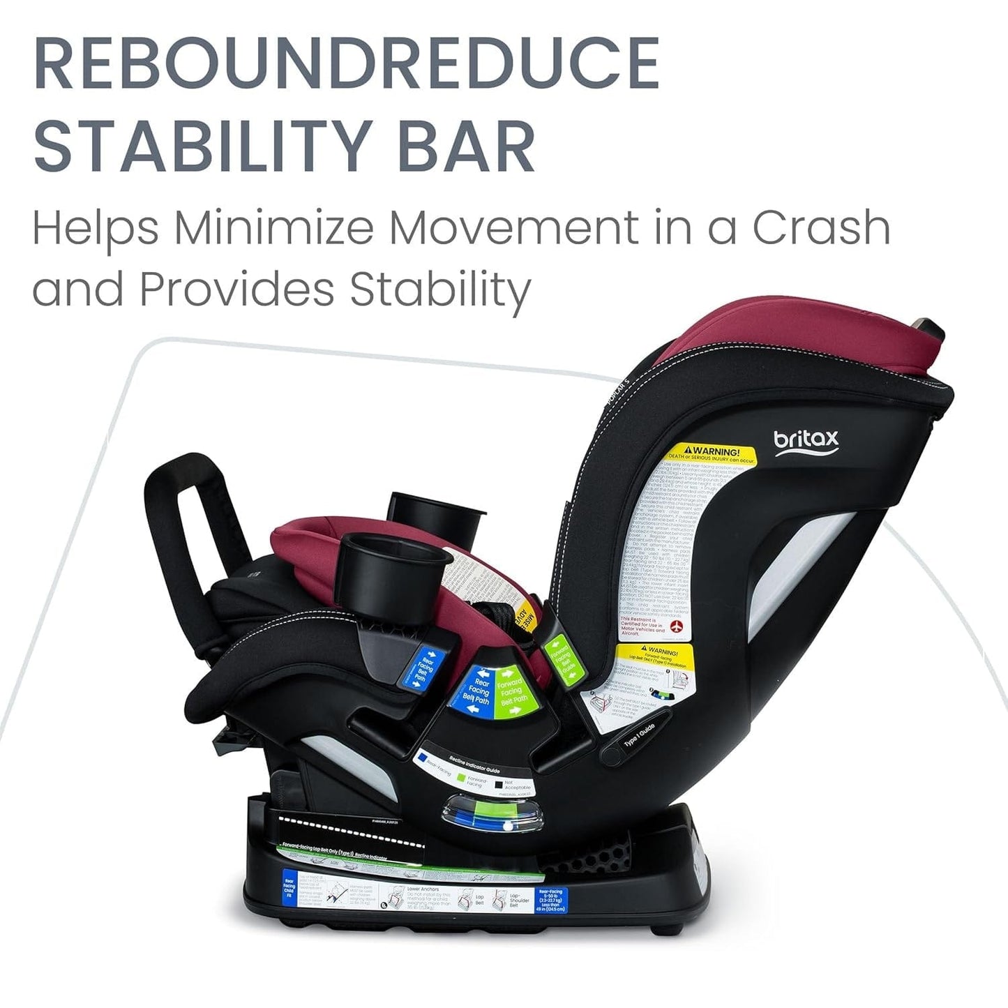 Britax Poplar S ClickTight Convertible Car Seat, Slim 17-Inch Design - Ruby Onyx - E1D234E