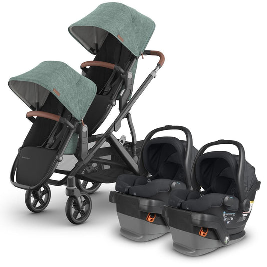 UPPAbaby Vista V3 Twin Stroller with RumbleSeat V3 + Mesa V2 Travel System Bundle - Gwen / Jake - TWIN-V3-TRVL-MESA-V2-0303-VSO-NA-GWN