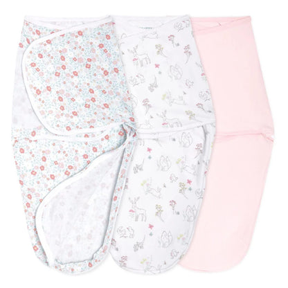 Aden + Anais Essentials Easy Swaddle Wrap Quick Change 3 pk - Fairy Tale Flowers (0-3 months) - EWSK30001