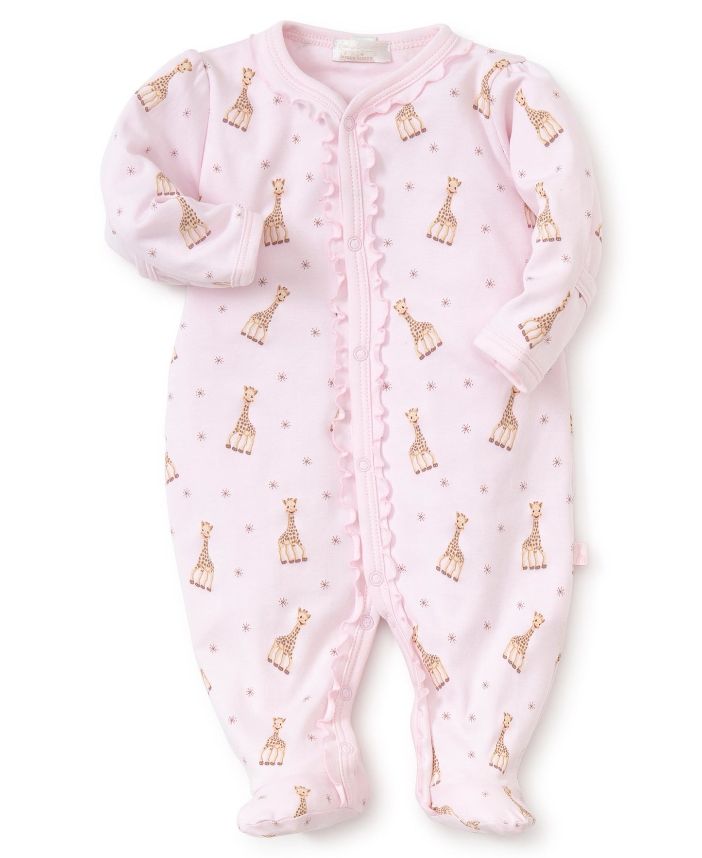 Kissy Kissy Sophie la Girafe Print Footie with Zipper - Pink