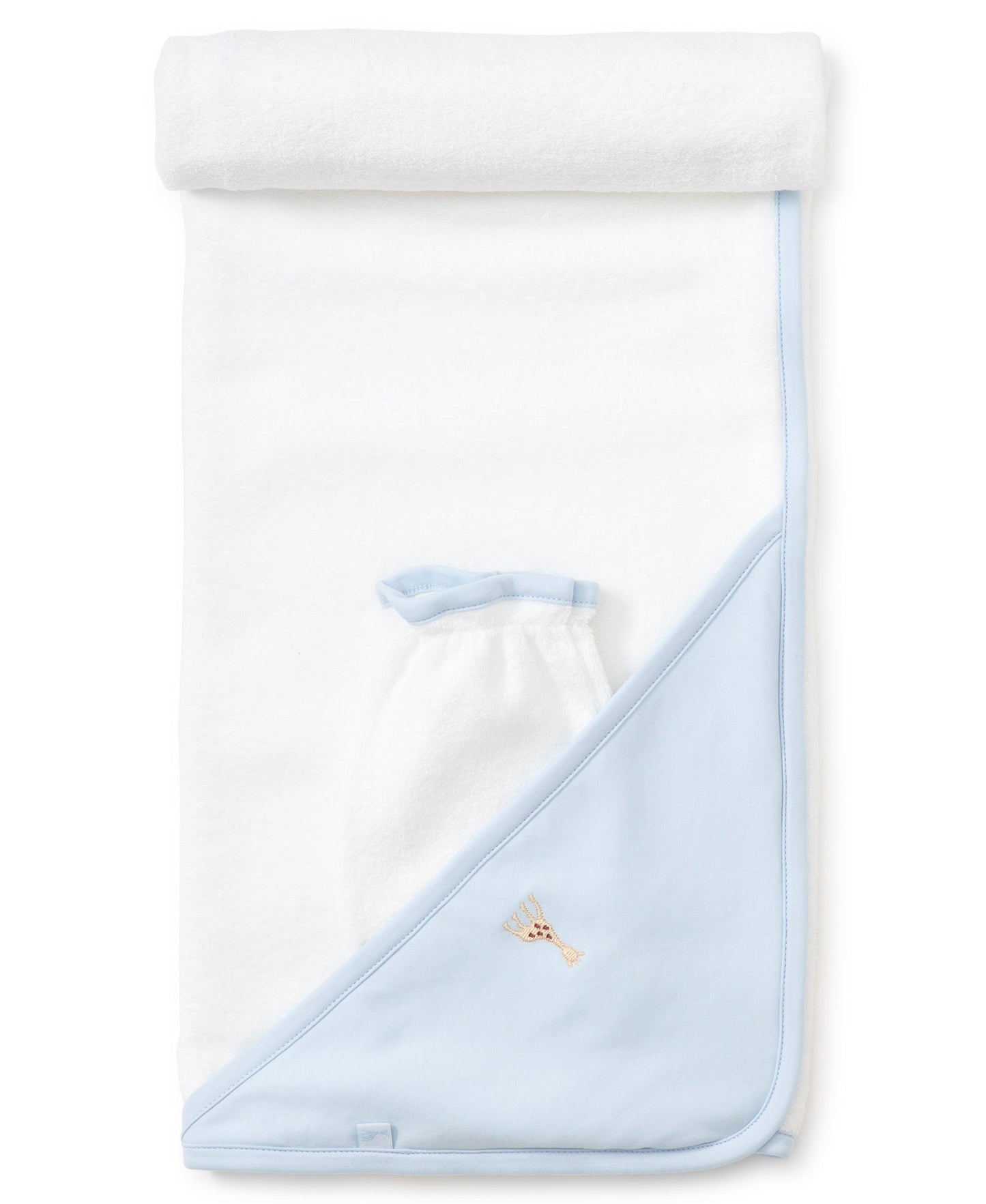 Kissy Kissy Sophie la Girafe Towel with Mitt - White/Light Blue