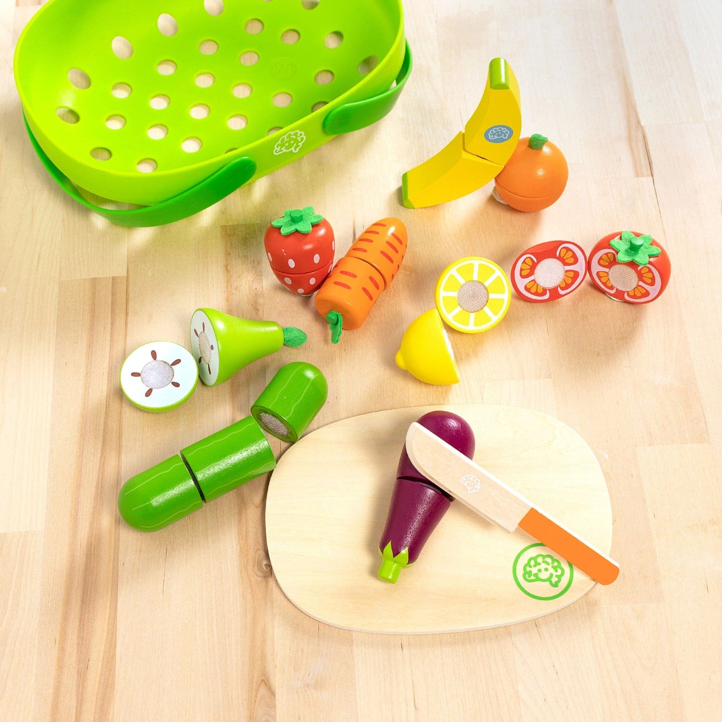 Fat Brain Toys Pretendables Fruit & Veggie Basket - FA401-1