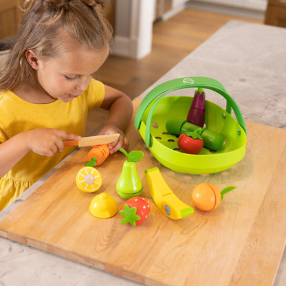 Fat Brain Toys Pretendables Fruit & Veggie Basket - FA401-1