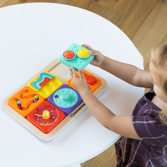 Fat Brain Toys PlayTab Tiles - Flippy, Loopy Beads & Numbers Sensory Set (Set 1)