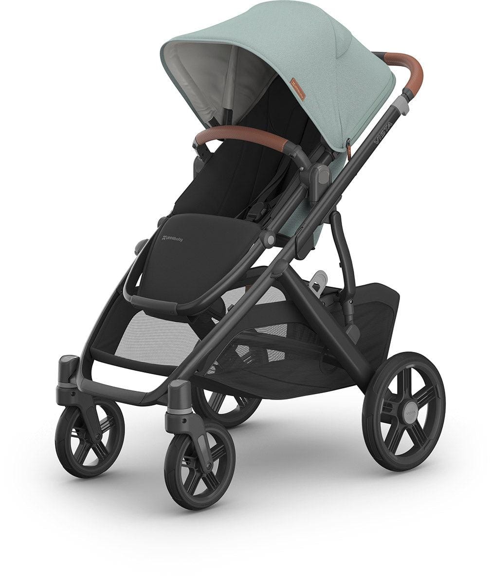 UPPAbaby OPEN BOX Vista V3 Single-to-Double Stroller - Kenzi (Mystic Aqua / Carbon Frame / Saddle Leather)