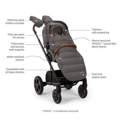 Nuna Winter Stroller Set with Bag - Granite - FG00000GRN
