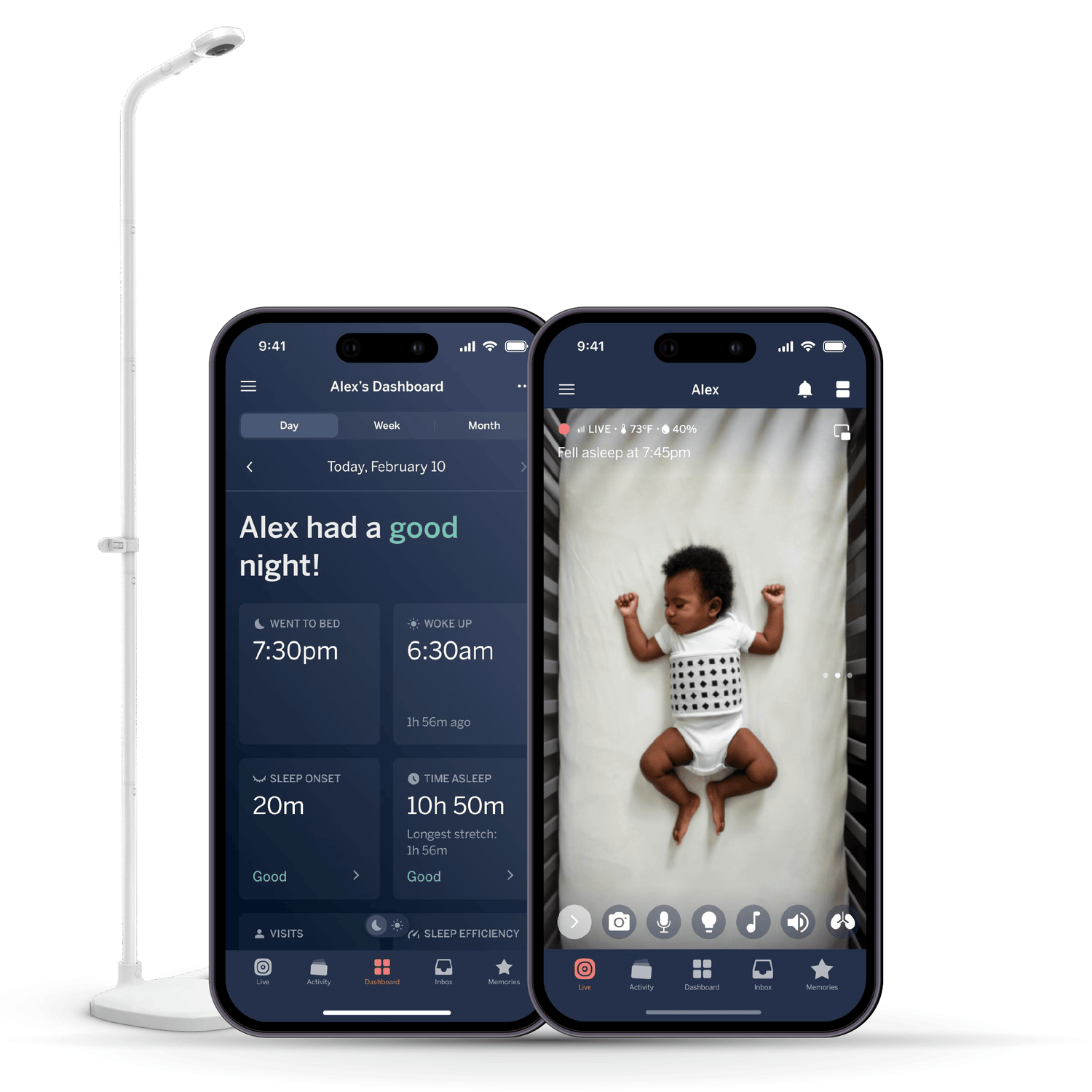 Nanit Pro Smart Baby Monitor & Floor Stand Gen 2 - N303NW