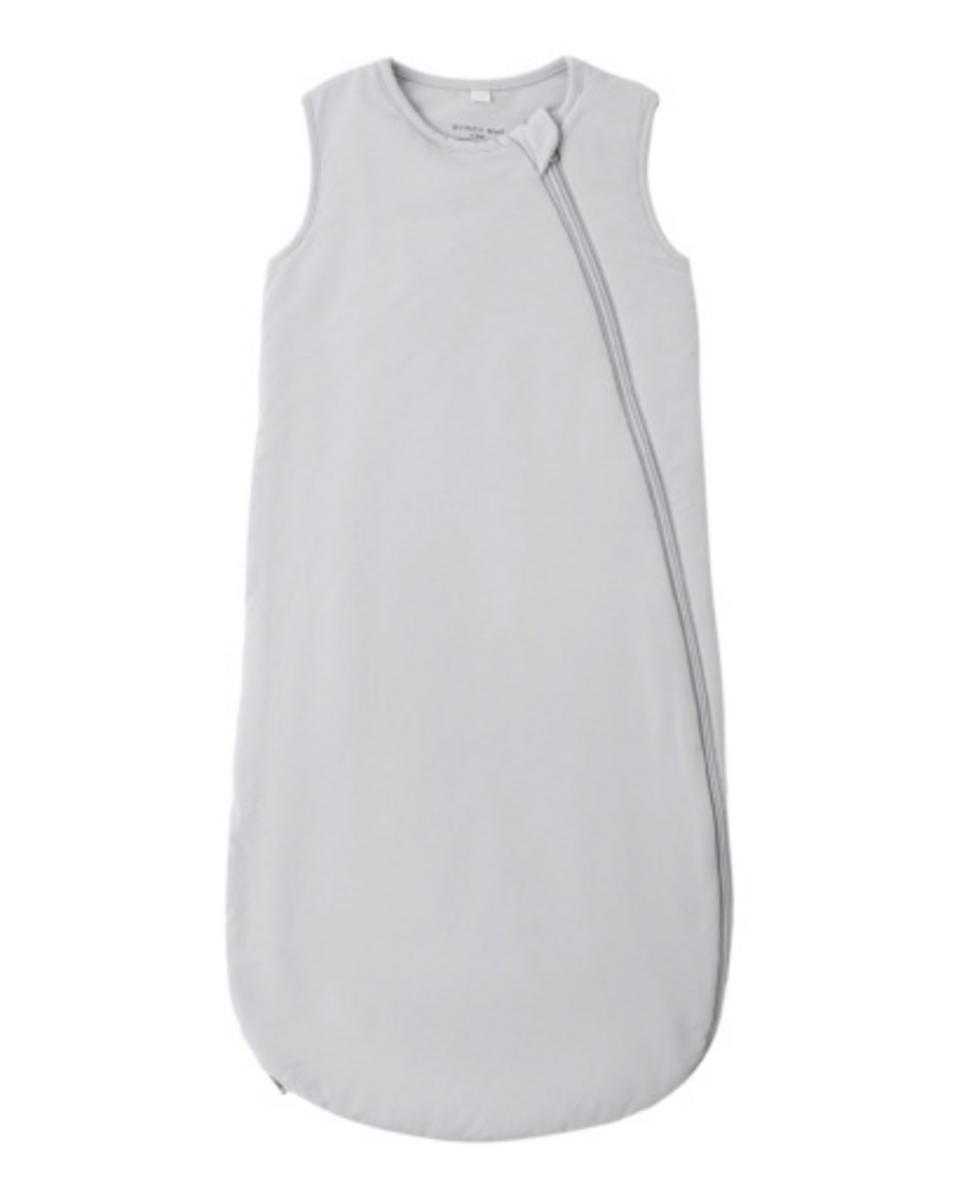 Quincy Mae light grey sleeveless baby sleep bag with diagonal zipper