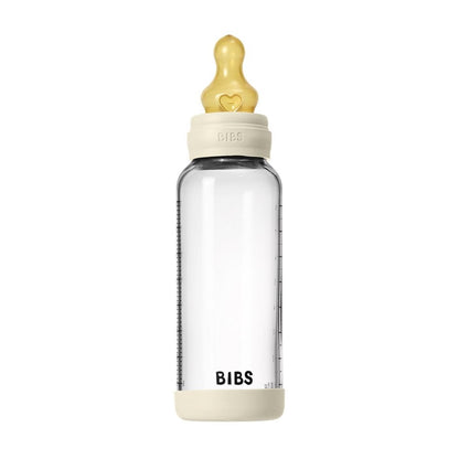 BIBS Baby Glass Bottle Set 8oz Latex, Medium Flow - Ivory - 5020216
