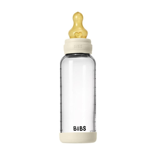 BIBS Baby Glass Bottle Set 8oz Latex, Medium Flow - Ivory - 5020216