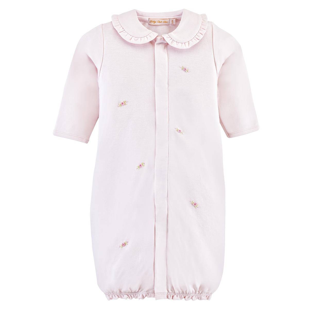 Baby Club Chic All-Over Embroidered Pima Convertible Gown - Sweet Roses, NB