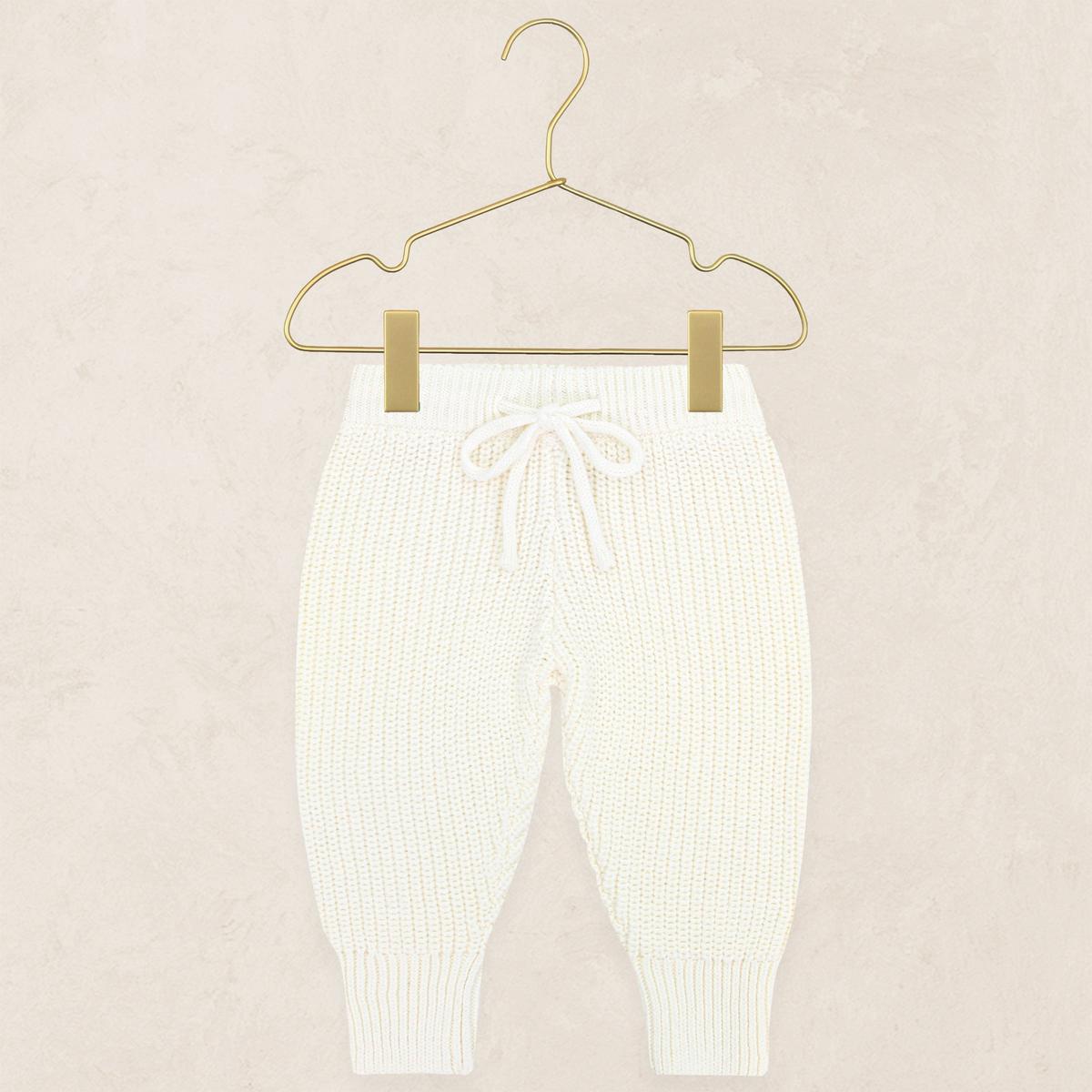 Lou Lou & Company Knit Jogger Pant - Ivory, Newborn-3 Month