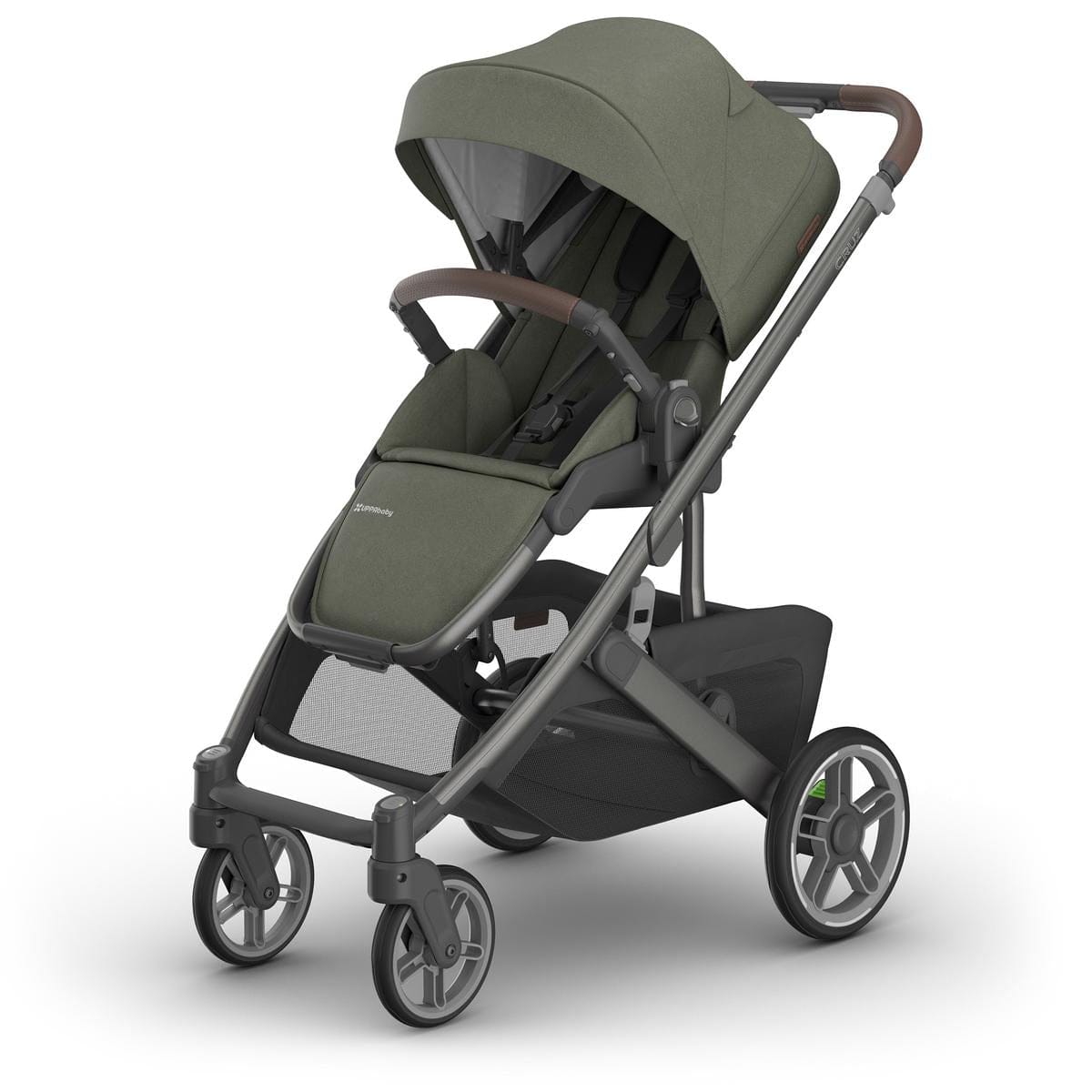 UPPAbaby Cruz V3 Stroller - Evelyn (Meadow Green / Graphite Frame / Chestnut Leather) - 0403-CRZ-NA-EVE