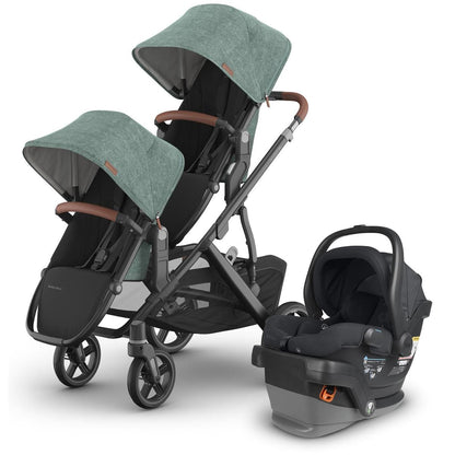 UPPAbaby Vista V3 Double Stroller with RumbleSeat V3 + Mesa V2 Travel System Bundle - Gwen / Jake - DBL-V3-TRVL-MESA-V2-0303-VSO-NA-GWN