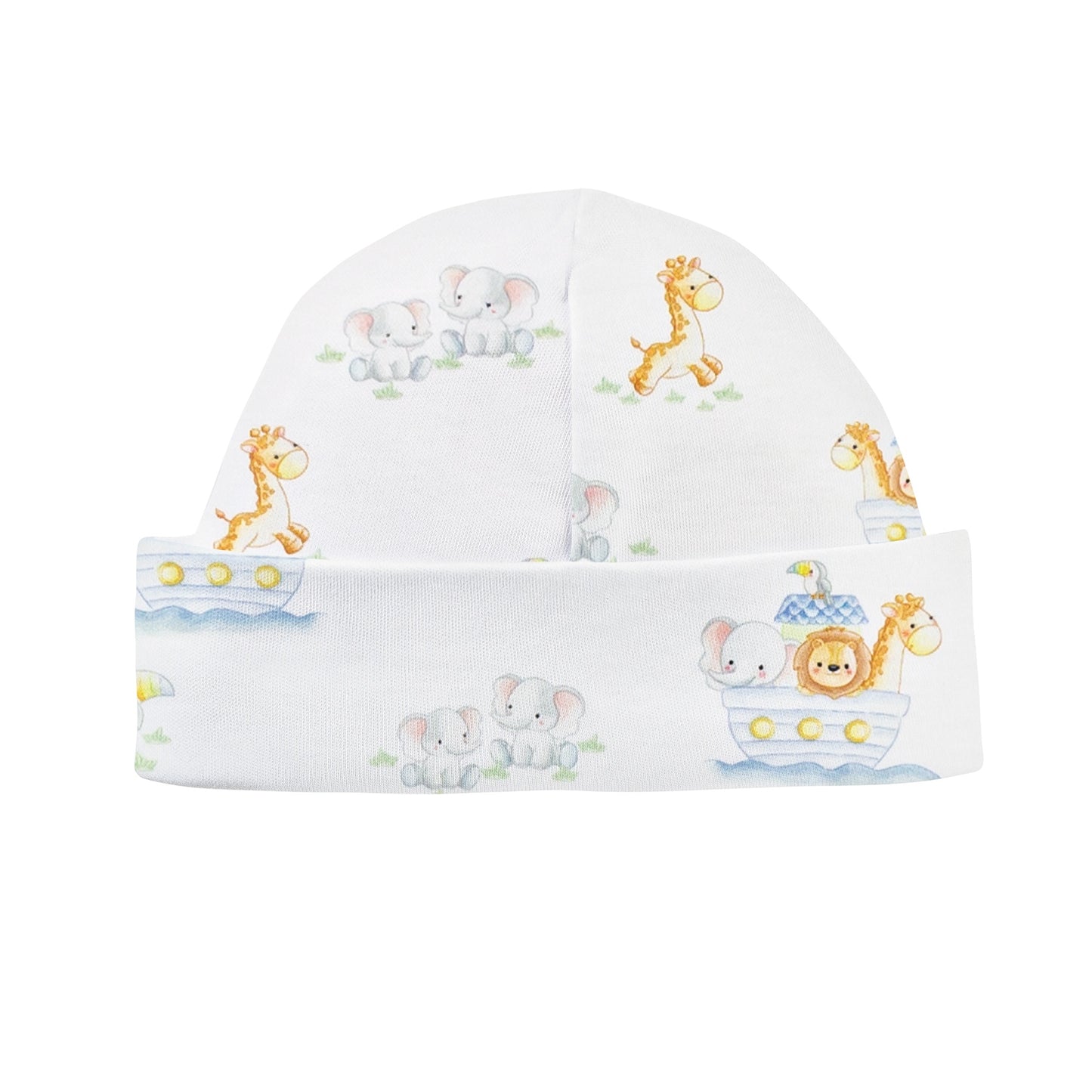 Baby Club Chic Noah's Ark Printed Pima Round Hat, NB