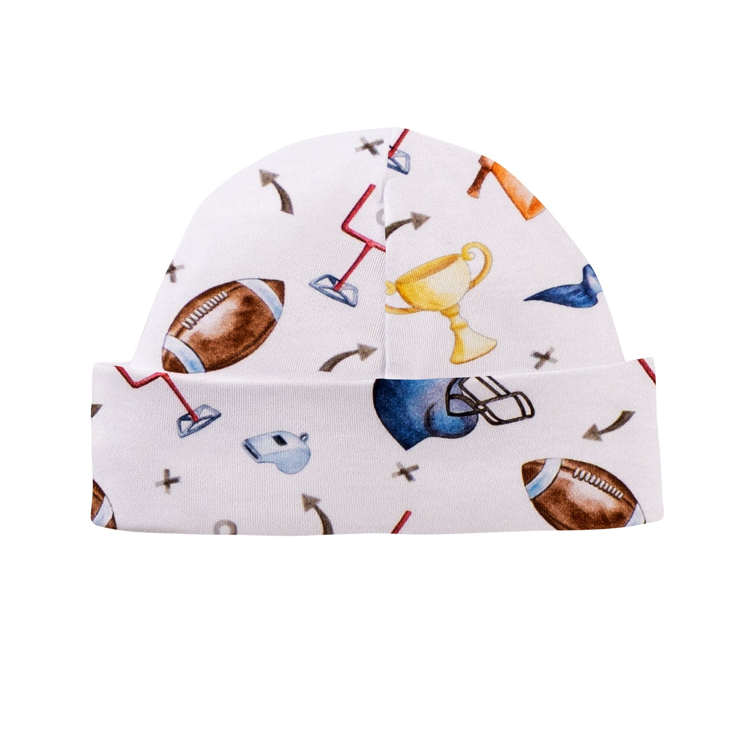 Baby Club Chic Game Day Printed Pima Round Hat, NB