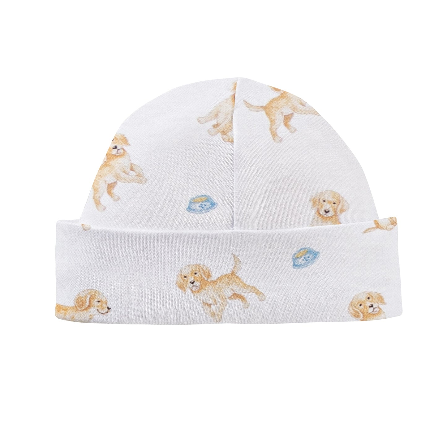 Baby Club Chic Tiny Puppies Printed Pima Round Hat, NB