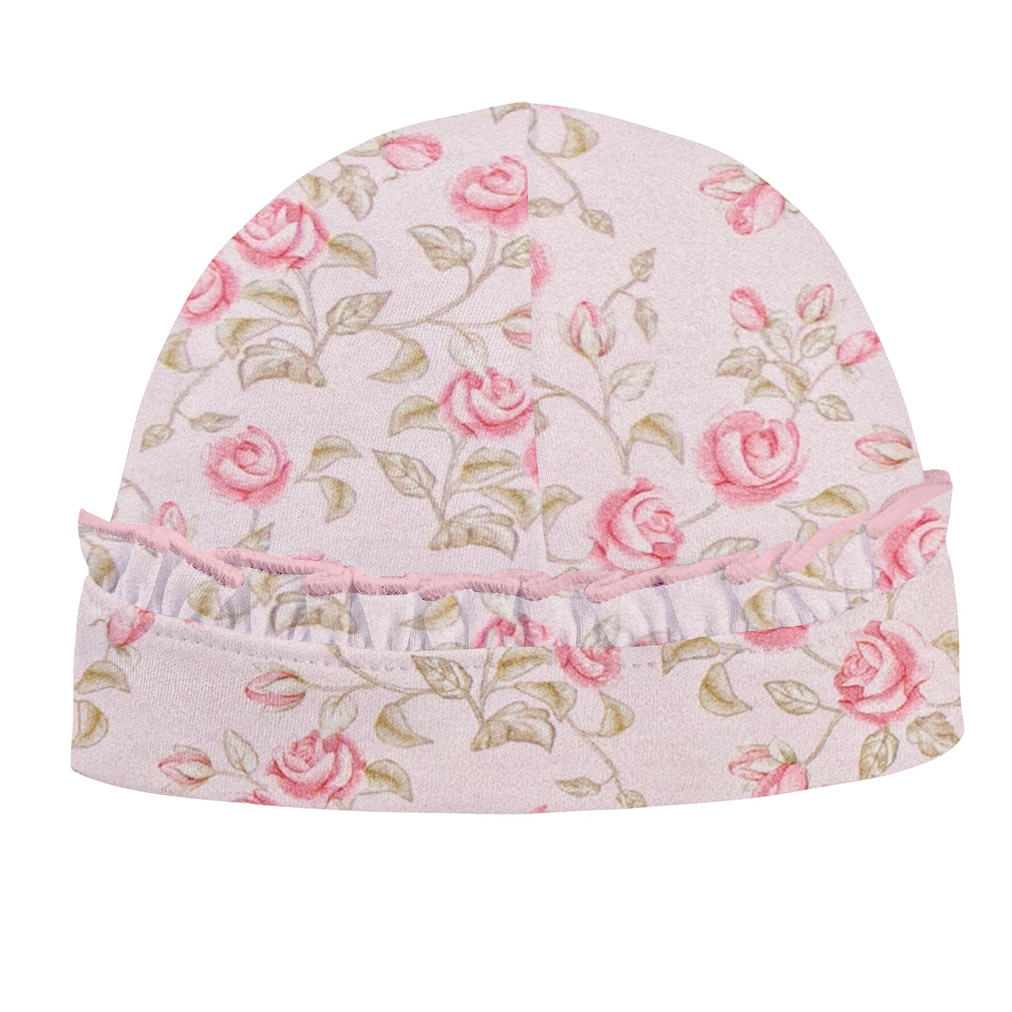 Baby Club Chic Velvet Petals Printed Pima Hat with Ruffle, NB