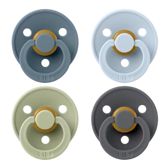 BIBS Original Colour Pacifier, 4 Pack - Petrol/Sage/Baby Blue/Iron - Size 2 (6-18 m) - 120461