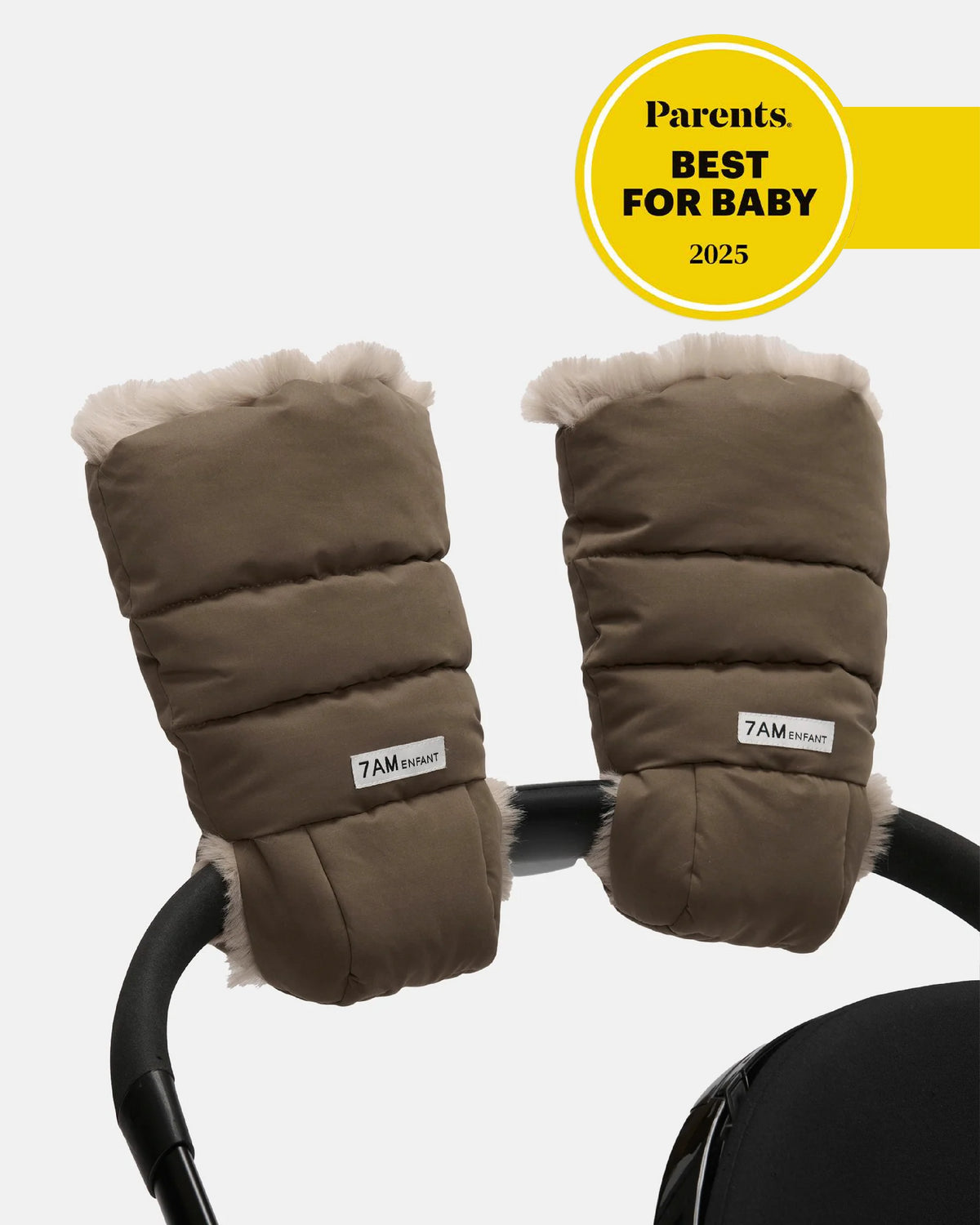 7AM Enfant Warmmuffs 212 - Moss Brown / Greige Faux Fur, OS - Image 3