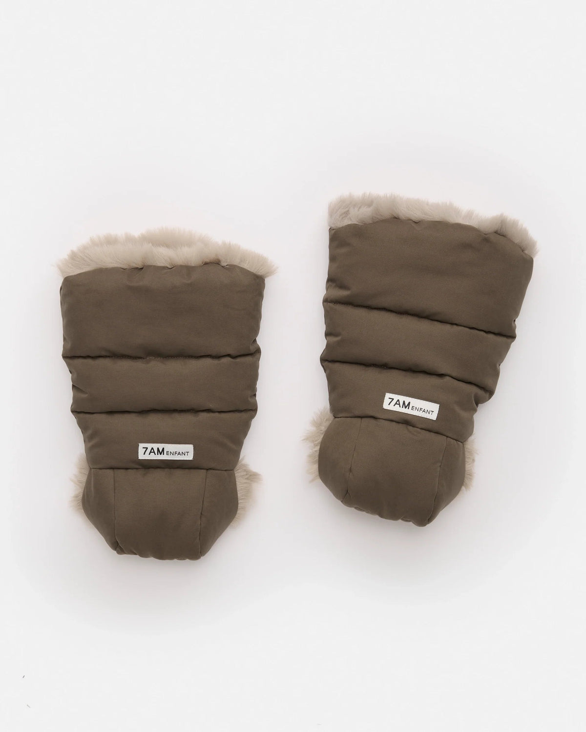 7AM Enfant Warmmuffs 212 - Moss Brown / Greige Faux Fur, OS - Image 7