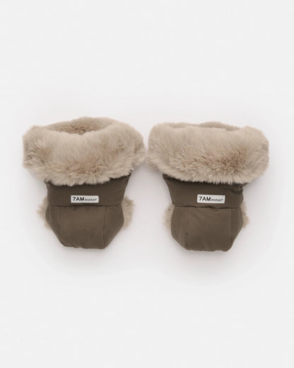 7AM Enfant Warmmuffs 212 - Moss Brown / Greige Faux Fur, OS - Image 8