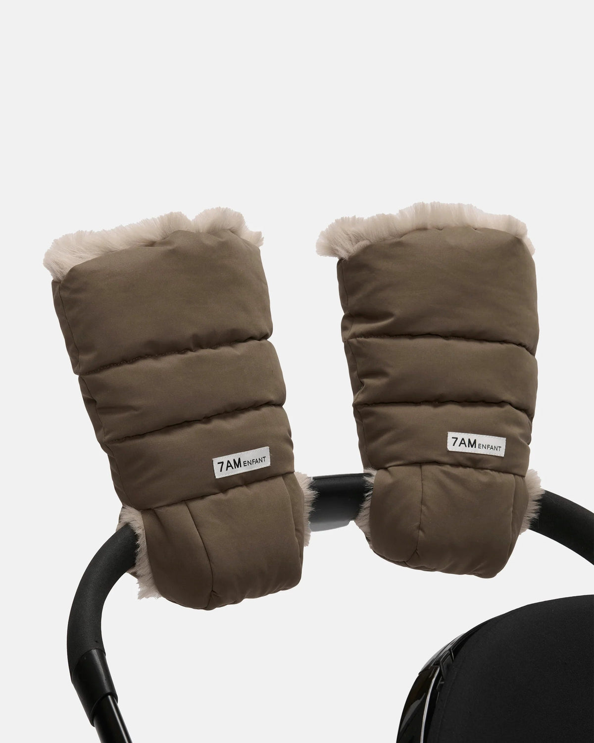 7AM Enfant Warmmuffs 212 - Moss Brown / Greige Faux Fur, OS