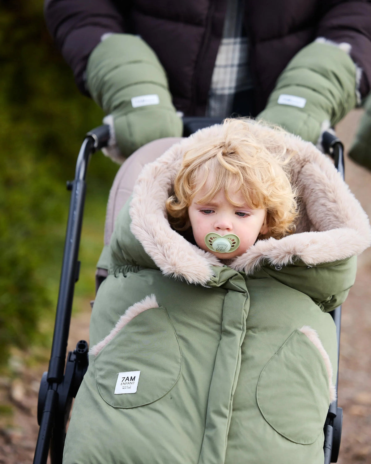 7AM Enfant Warmmuffs 212 - Woodland / Greige Faux Fur, OS - Image 15