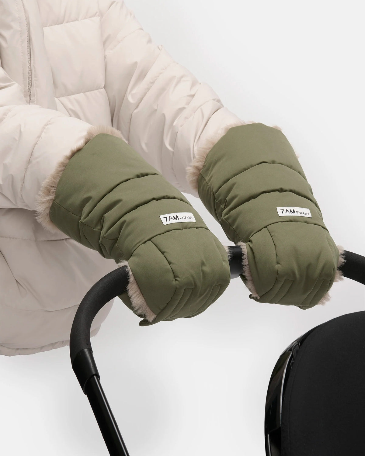 7AM Enfant Warmmuffs 212 - Woodland / Greige Faux Fur, OS - Image 5