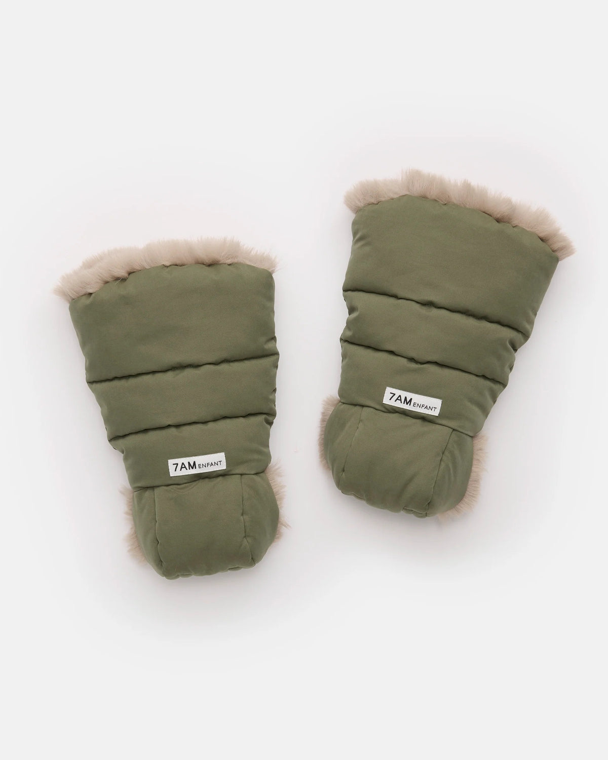 7AM Enfant Warmmuffs 212 - Woodland / Greige Faux Fur, OS - Image 6