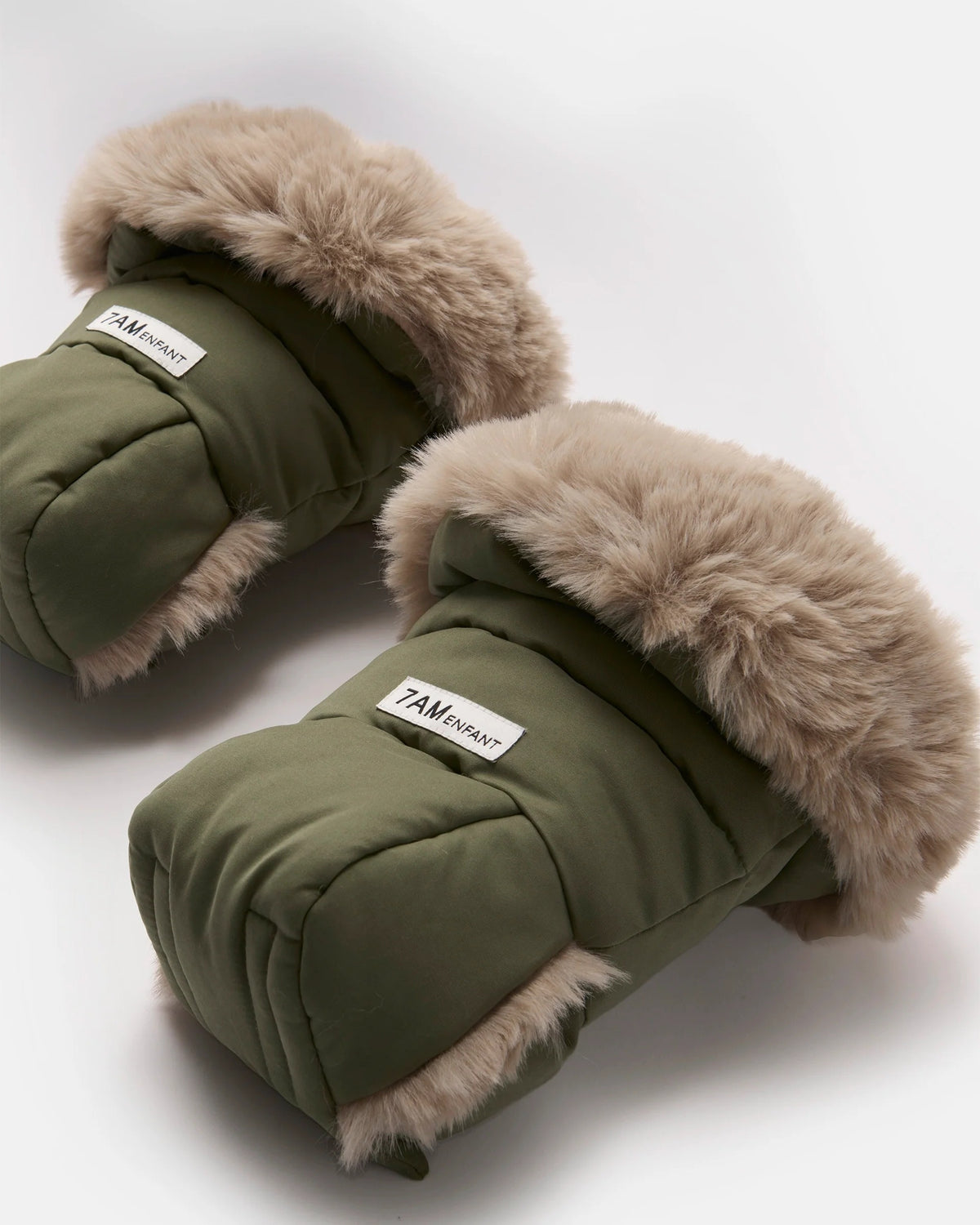 7AM Enfant Warmmuffs 212 - Woodland / Greige Faux Fur, OS - Image 8