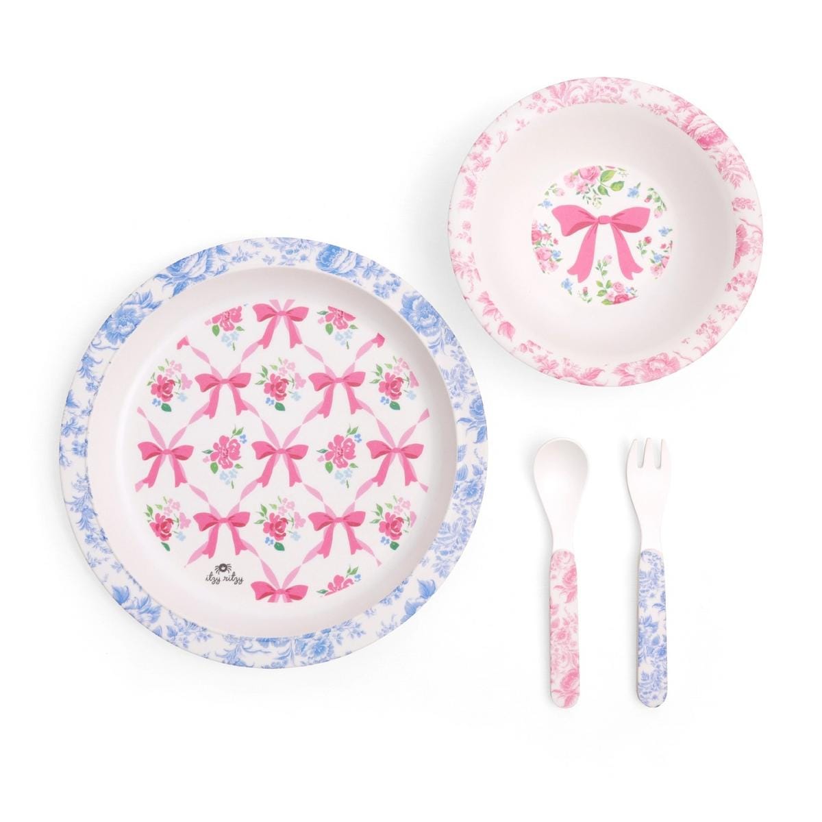 Itzy Ritzy Itzy Bistro Mealtime Tableware Set - Ribbons & Roses - 807201884