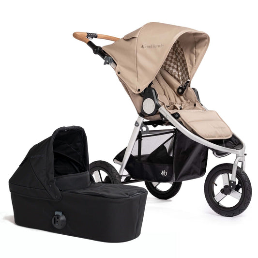 Bumbleride Indie Single Stroller + Bassinet Bundle - Sand / Black - I-875SA-BAS-63LC