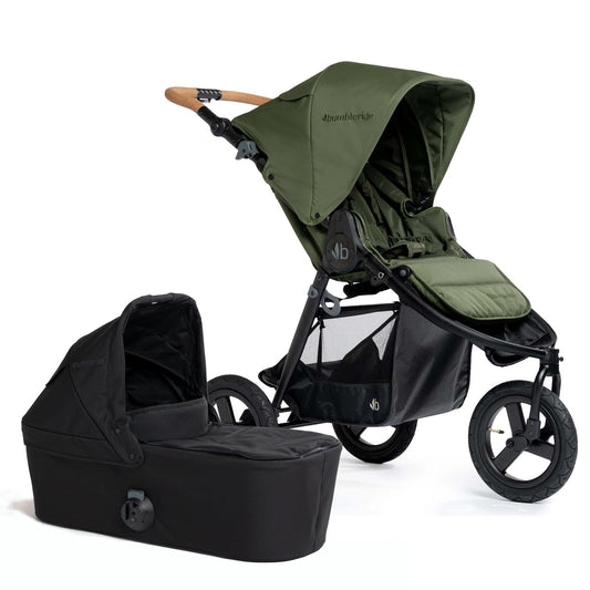 Bumbleride Indie Single Stroller + Bassinet Bundle - Olive / Black - I-875VE-BAS-63LC