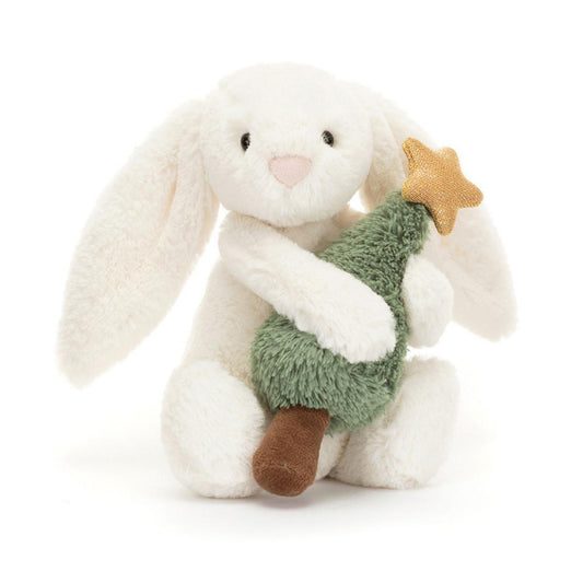 Jellycat Bashful Bunny with Christmas Tree - BB6CT