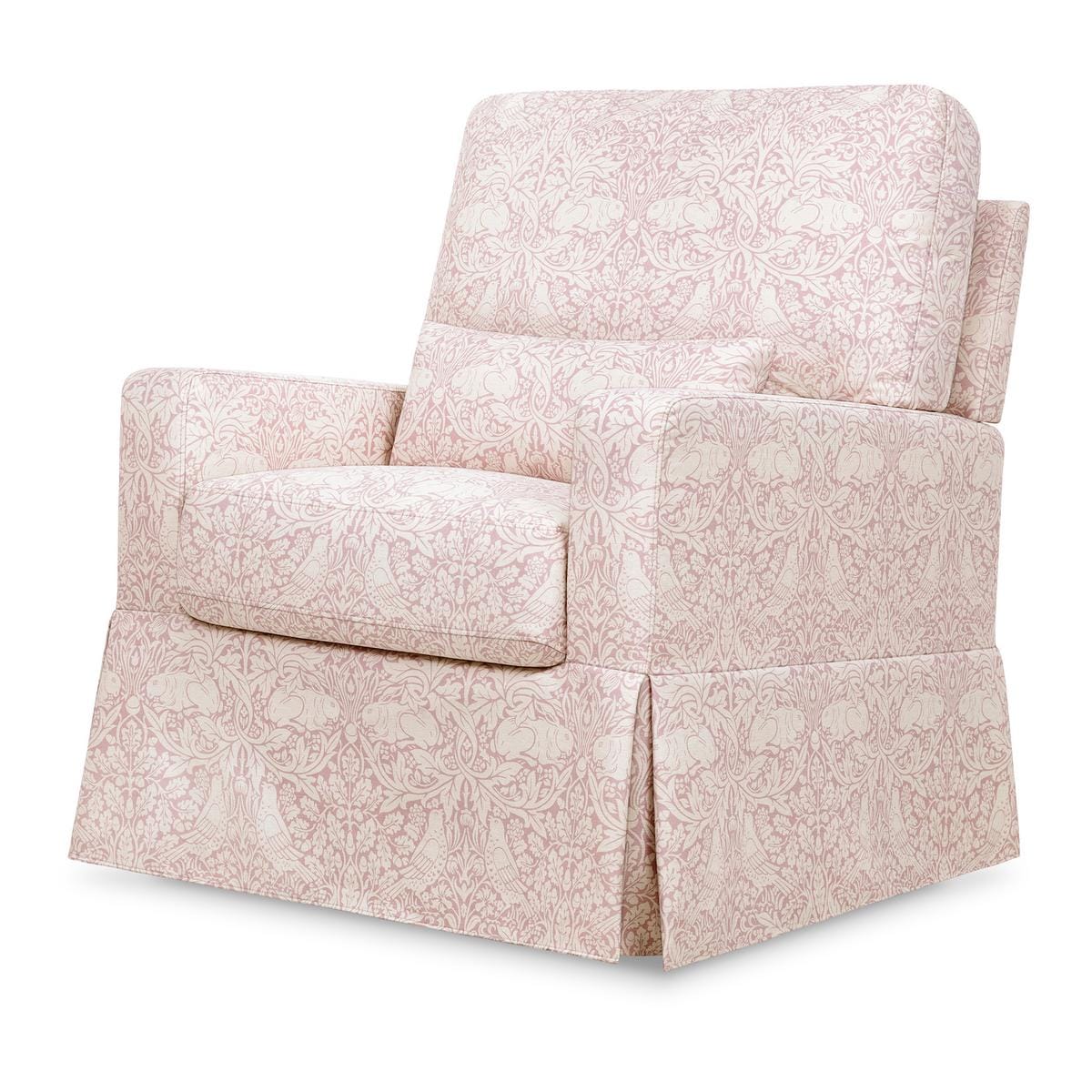 Morris & Co. x Namesake Crawford Pillowback Comfort Swivel Glider - Pure Brer Rabbit in Rose - M21787PBRR