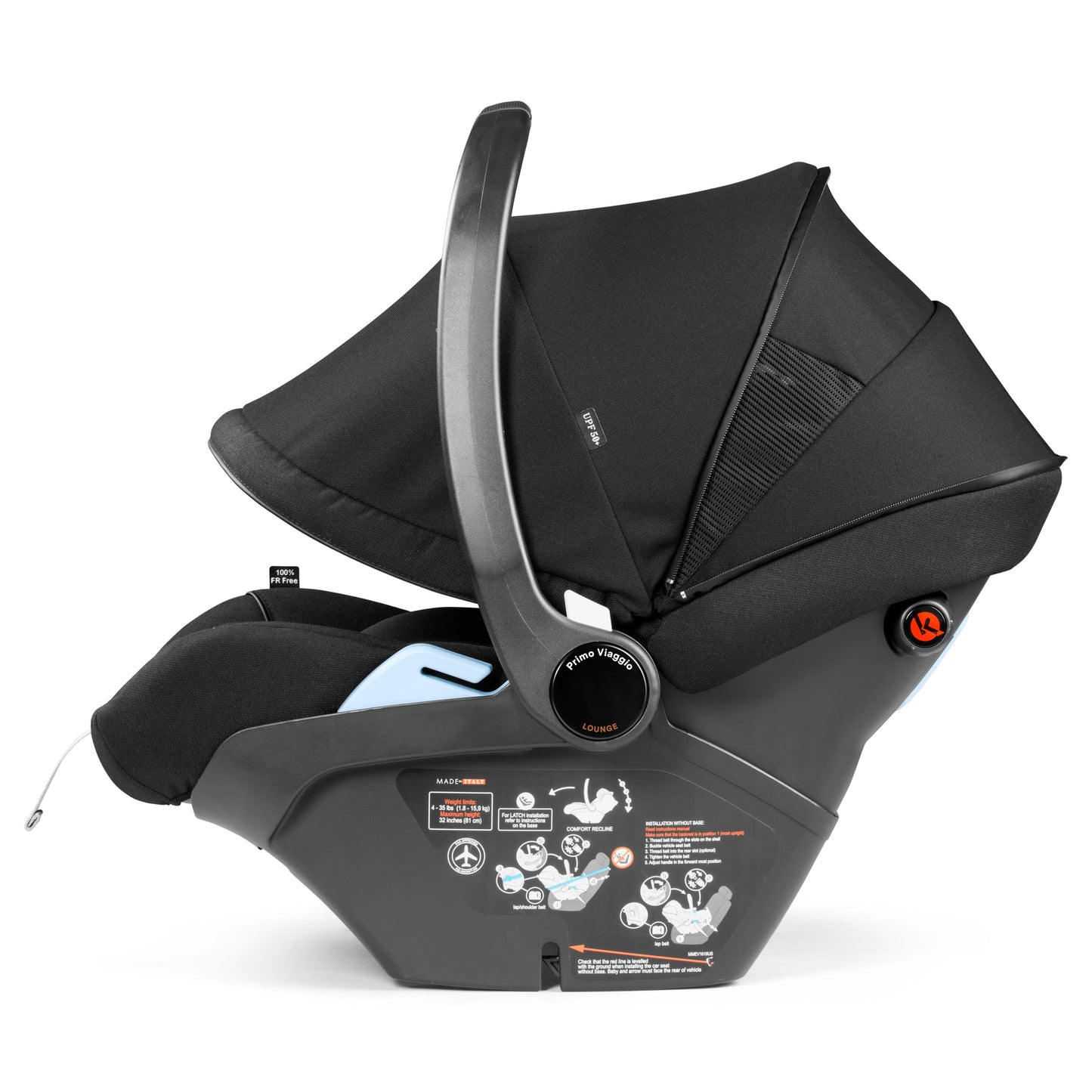 PEG Primo Viaggio Lounge Reclining Infant Car Seat - True Black