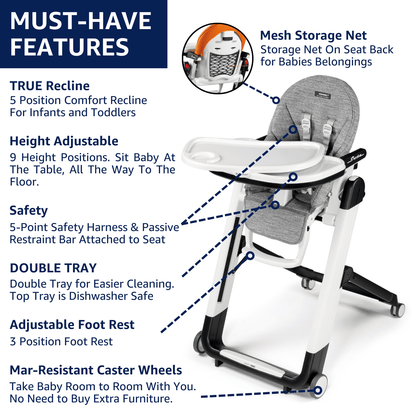 Peg Perego Siesta High Chair - Pure White (Albee Exclusive)