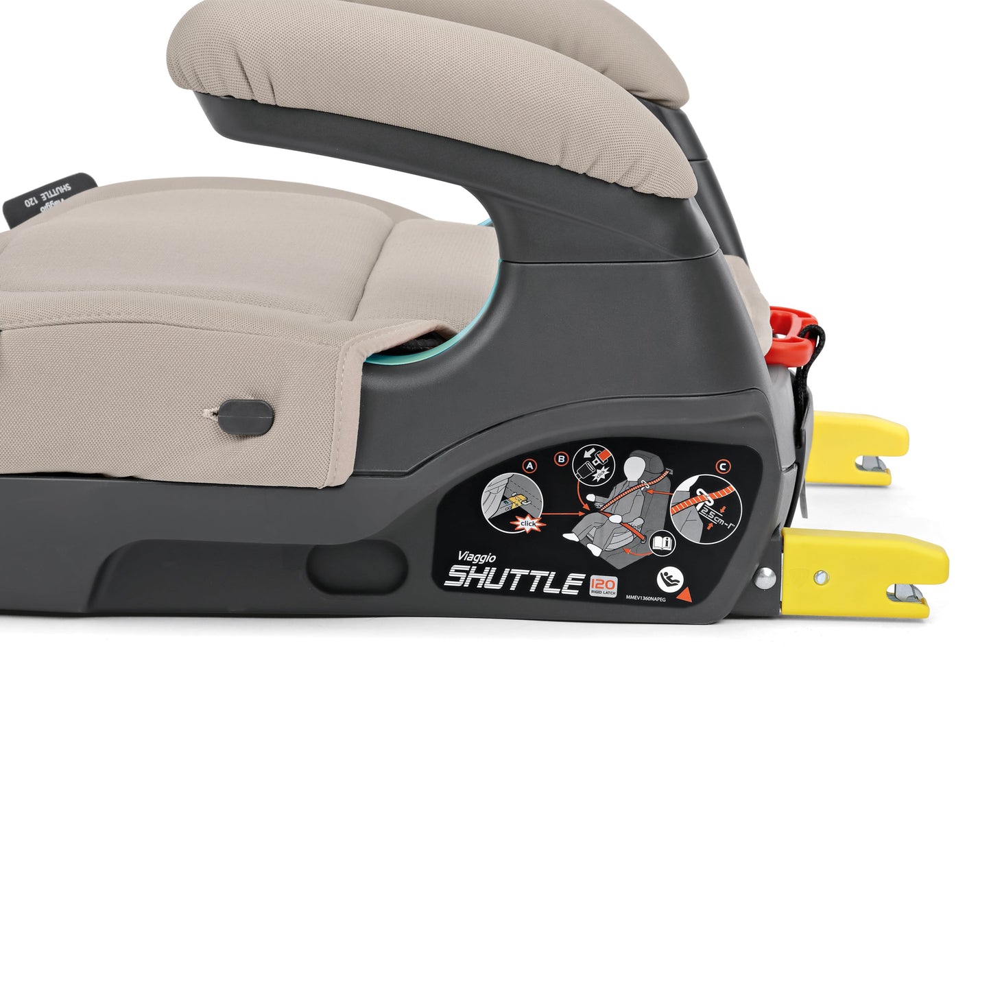 PEG Viaggio Shuttle 120 Backless Belt Positioning Booster Car Seat - Crystal Black