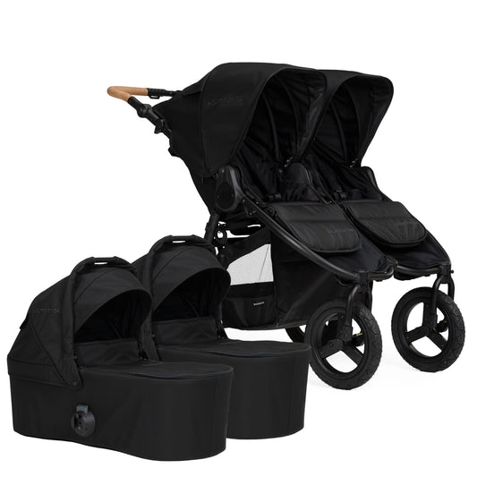 Bumbleride Indie Twin Stroller + Two Bassinet Bundle - Black