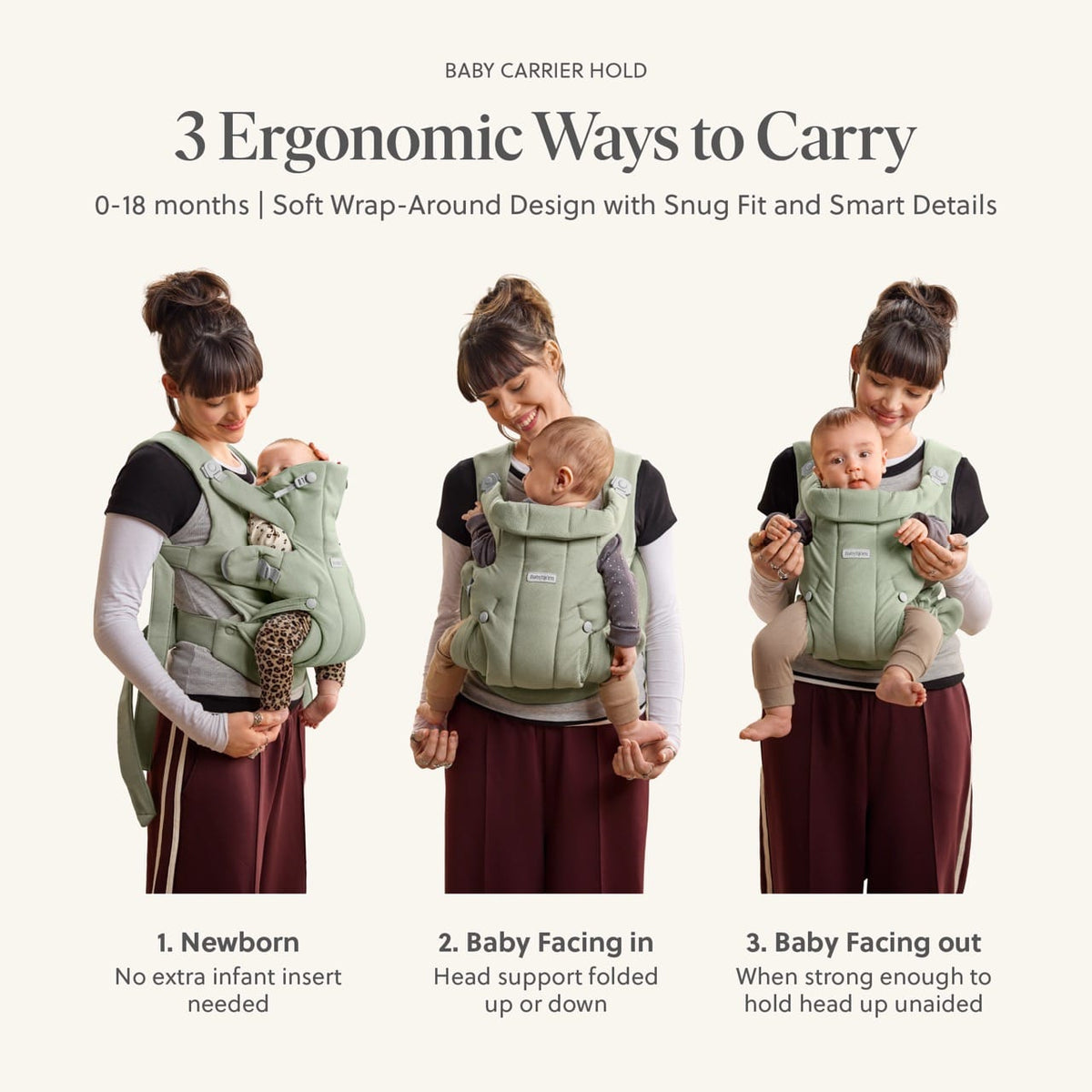 BabyBjörn Baby Carrier Hold - Woven, Sand Gray