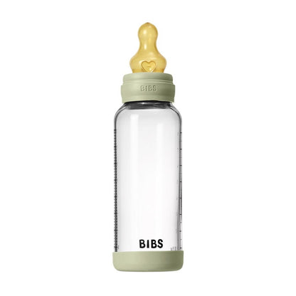 BIBS Baby Glass Bottle Set 8oz Latex, Medium Flow - Sage - 5020250