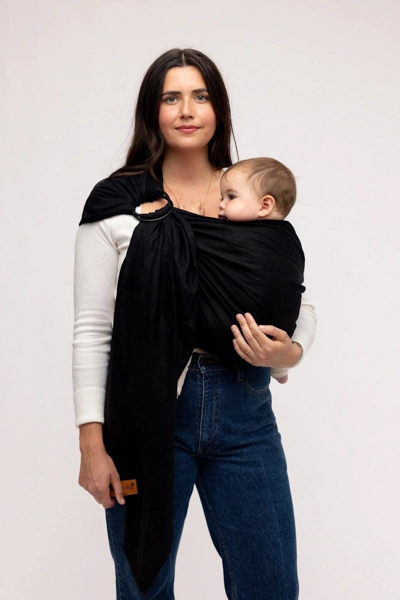 WildBird Linen Ring Sling, Standard (74") - Raven / Black - RS-LTCRaven-74B