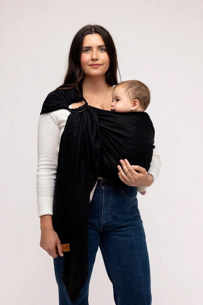 WildBird Linen Ring Sling, Standard (74") - Raven / Black - RS-LTCRaven-74B
