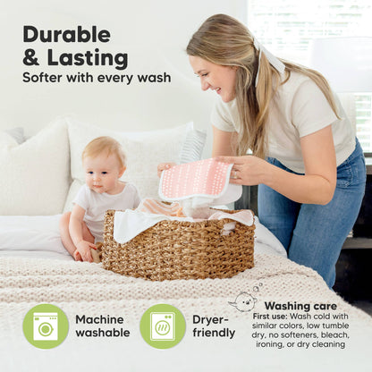 KeaBabies Organic Cami Baby Washcloths 6-Pack - Petals
